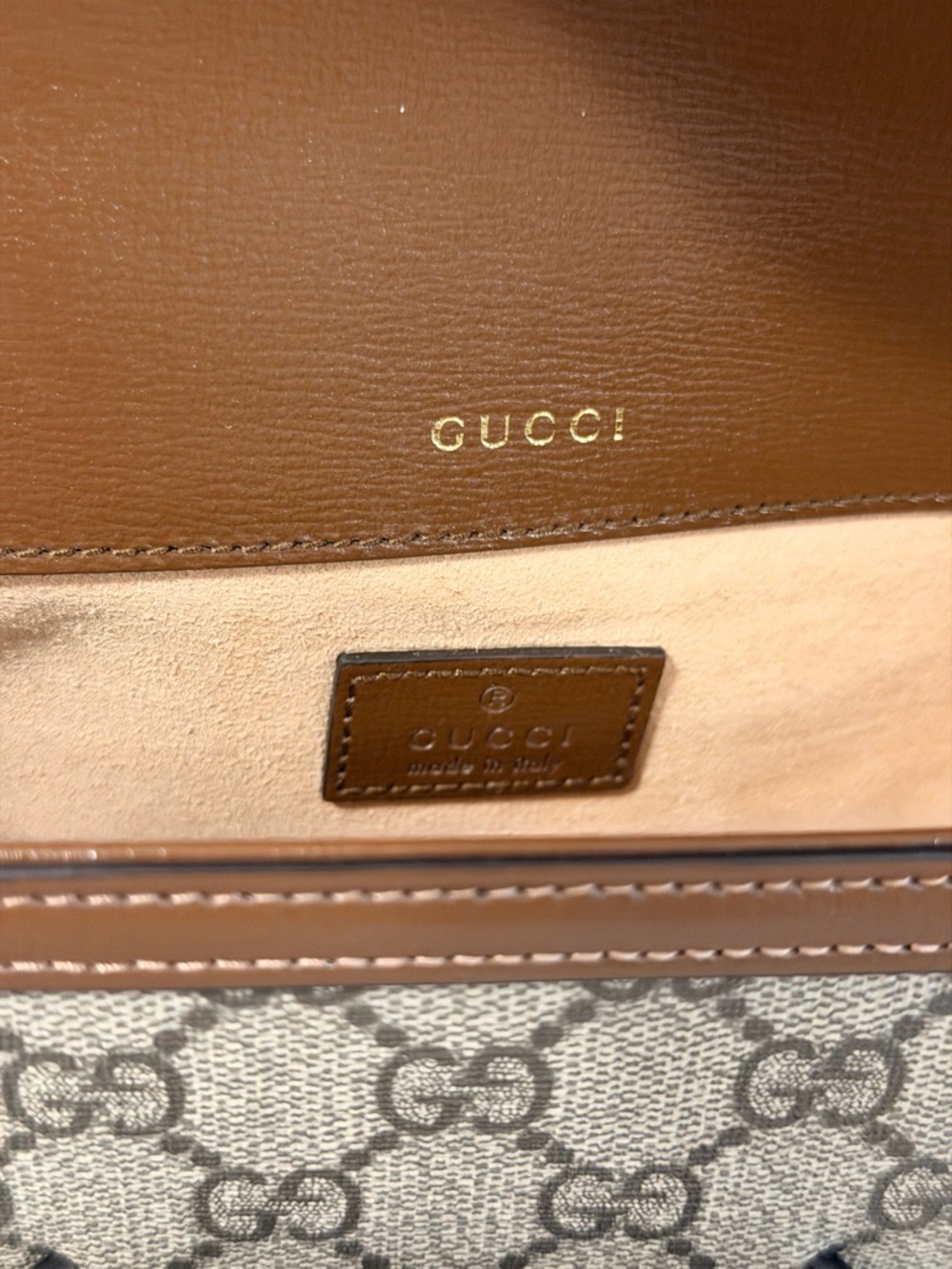Gucci Canvas Horsebit 1955 Shoulder Bag with Gold Hardware - Picture 7 of 16